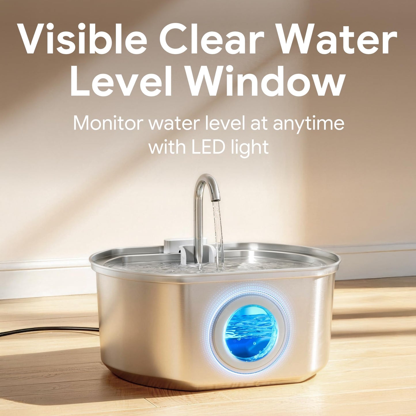 Stainless Steel Cat Water Fountain, 108oz/3.2L