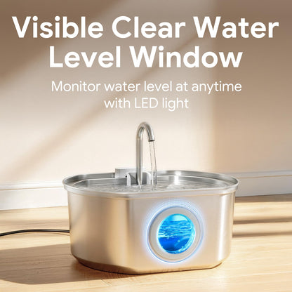 Stainless Steel Cat Water Fountain, 108oz/3.2L