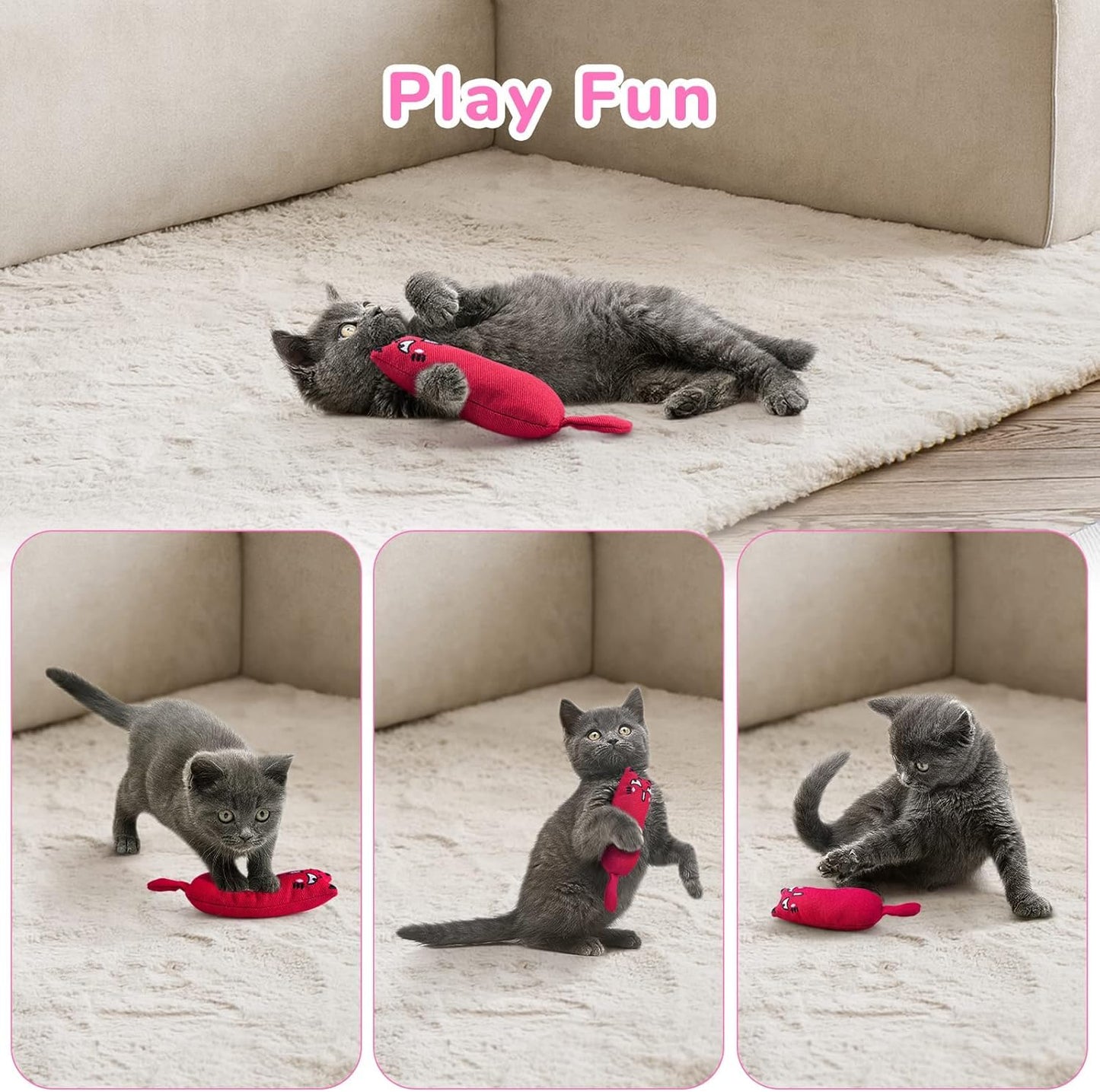Legendog Catnip Mice — 5Pcs Bite-Resistant Cat Chew Toys