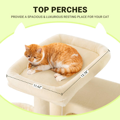 Allewie 64" Multi-Level Cat Tree Tower with Condos & Scratching Posts