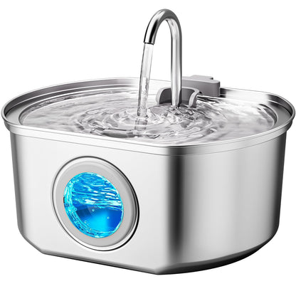 Stainless Steel Cat Water Fountain, 108oz/3.2L