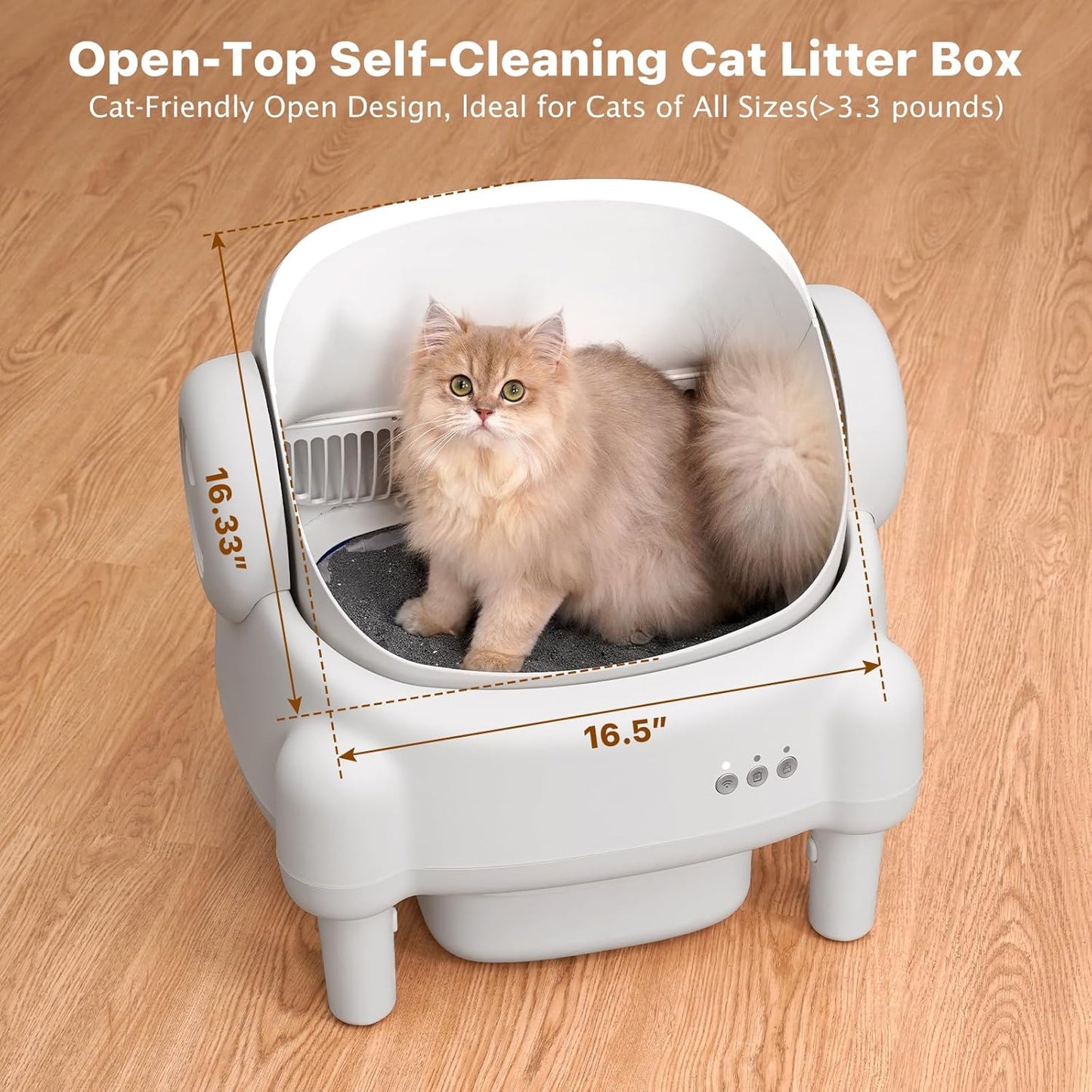 Self-Cleaning Automatic Litter Box — App Control, Multi-Cat, Odor Control (Cream White)