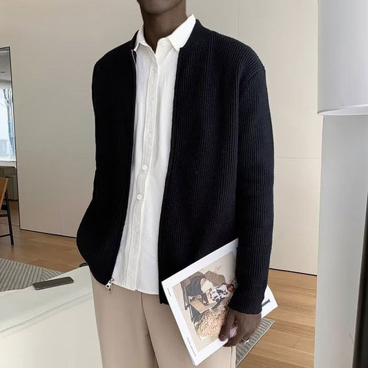 Aaron | Men's Full-Zip Ribbed Sweater