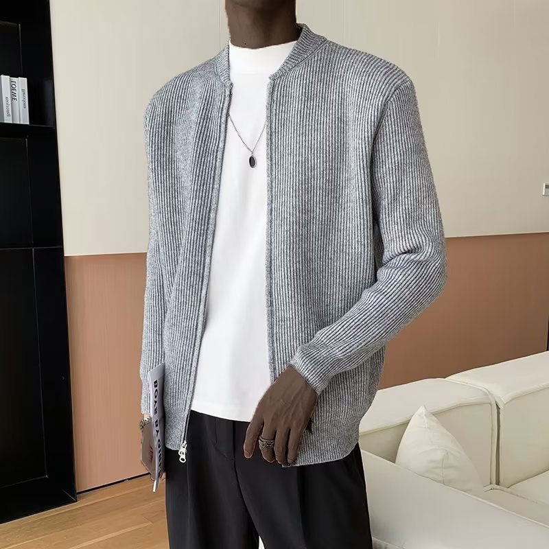 Aaron | Men's Full-Zip Ribbed Sweater