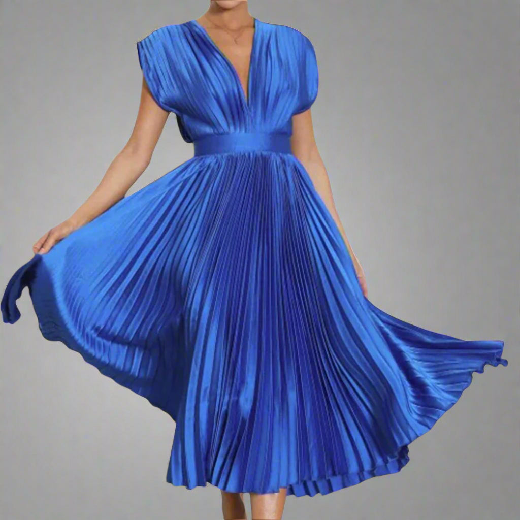 Alana | Women's V-Neck A-Line Midi Dress