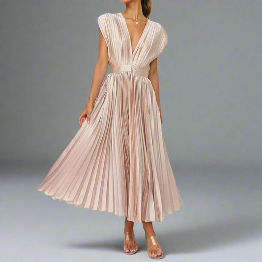 Alana | Women's V-Neck A-Line Midi Dress