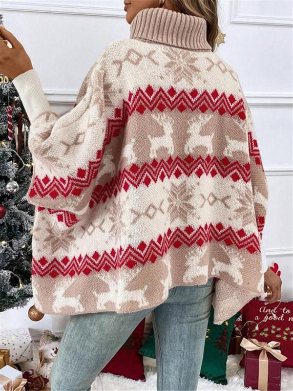 Alice | Women's Oversized Turtleneck Poncho Sweater