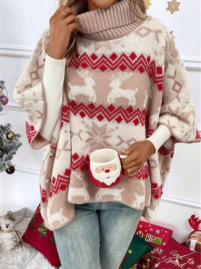 Alice | Women's Oversized Turtleneck Poncho Sweater