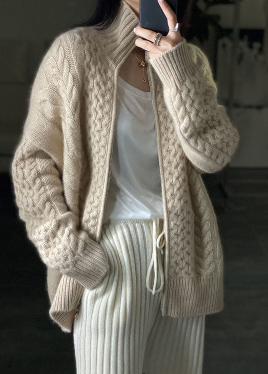 Alice | Women's Zip Up Cable Knit Cardigan