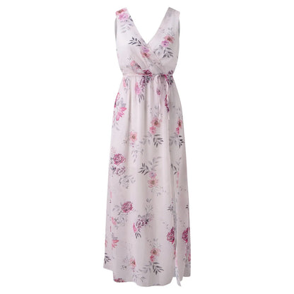 Alison | Women's V-Neck Floral Wrap Maxi Dress