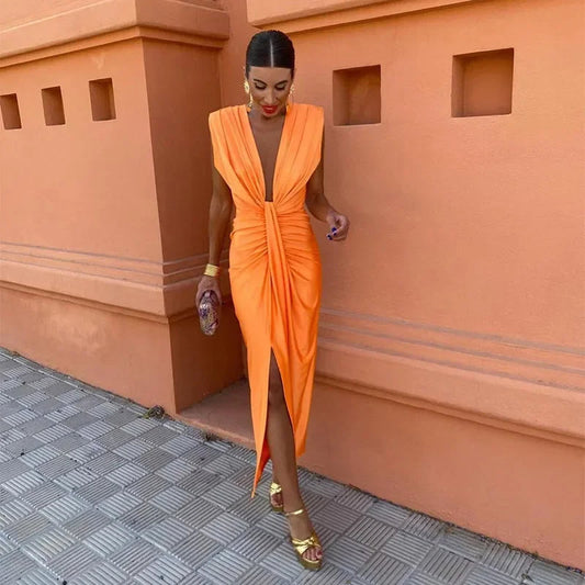 Amy | Women's V-Neck Midi Dress