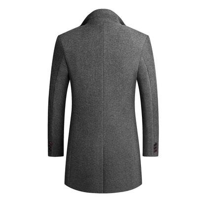 Andrew | Men's Notched Lapel Mid-Length Overcoat