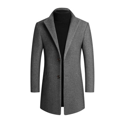Andrew | Men's Notched Lapel Mid-Length Overcoat