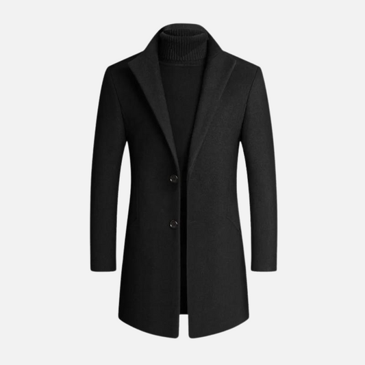 Andrew | Men's Notched Lapel Mid-Length Overcoat