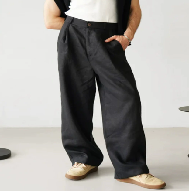 Andy | Men's High-Waisted Pleated Trousers