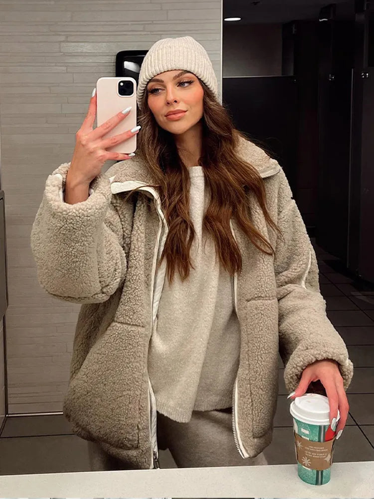 Ann | Women's Teddy Zip-Up Coat