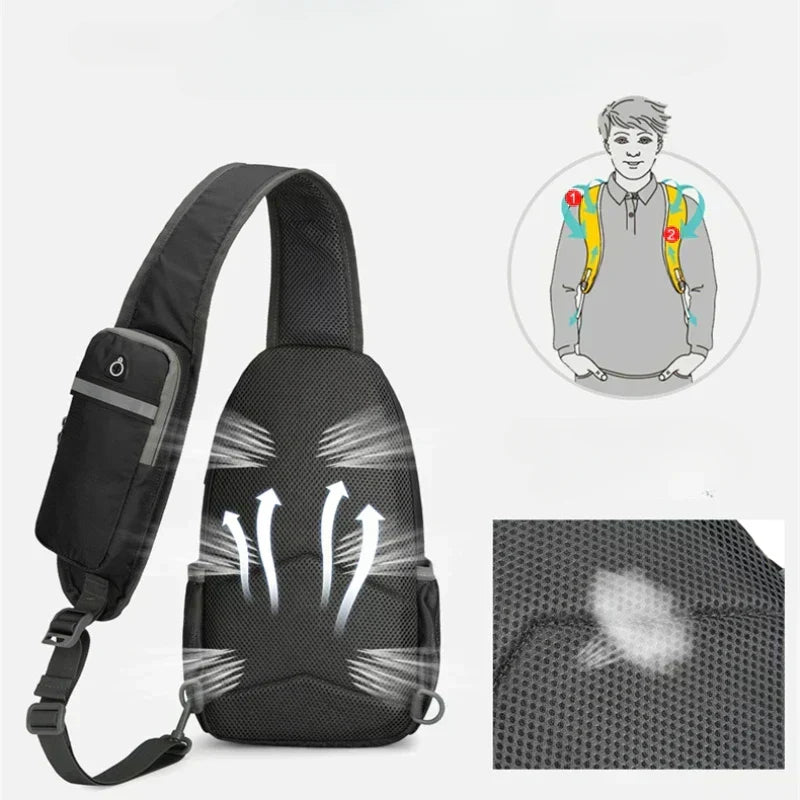 Anti-Theft Waterproof Multi-Pocket Shoulder Backpack – Lightweight Crossbody Travel Bag