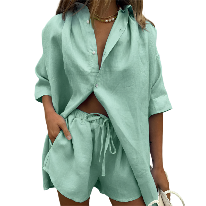 Ariana | Women's Button-Down Shorts Set