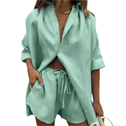 Ariana | Women's Button-Down Shorts Set