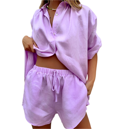 Ariana | Women's Button-Down Shorts Set