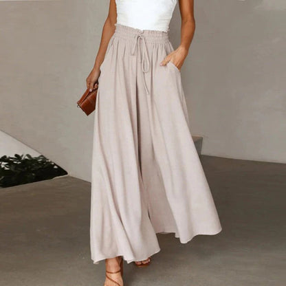 Barbara | Women's High Waisted Flowing Wide Leg Pants