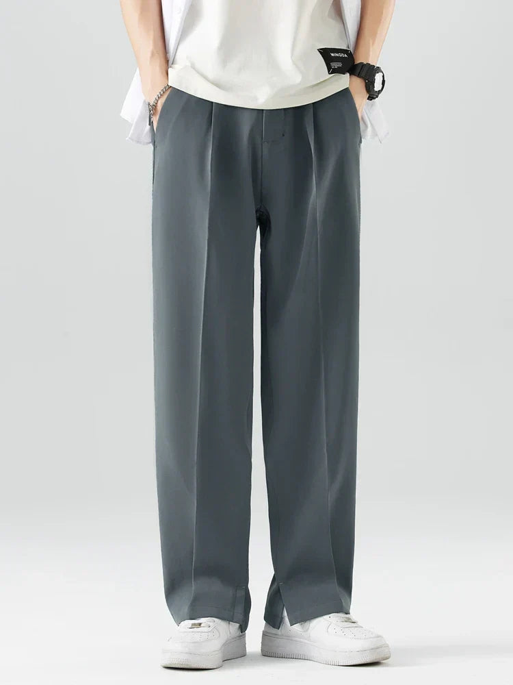 Barry | Men's High-Waisted Pleated Wide Leg Pants