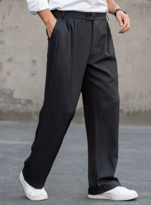 Beau | Men's Pleated Wide Leg Dress Pants