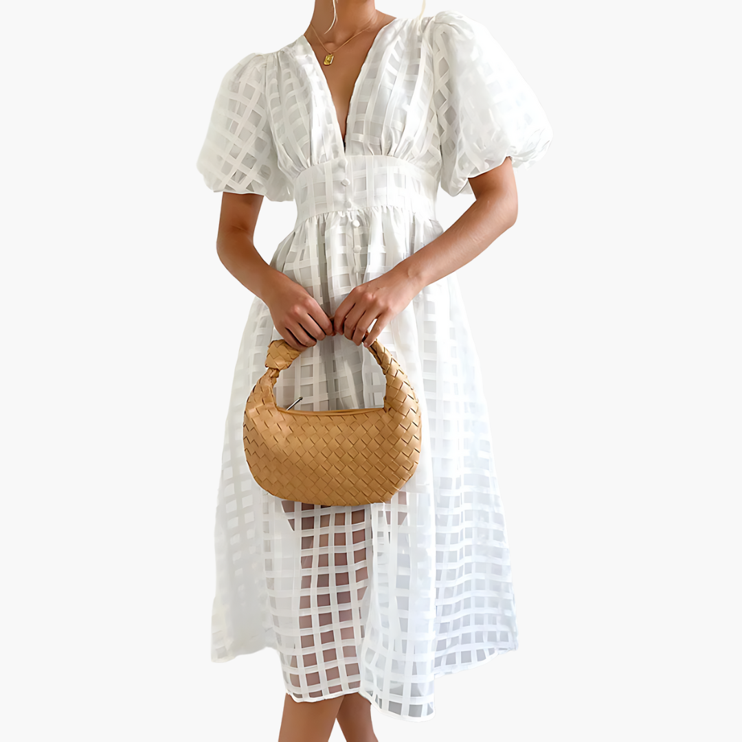 Bernice | Women's V-Neck A-Line Midi Dress