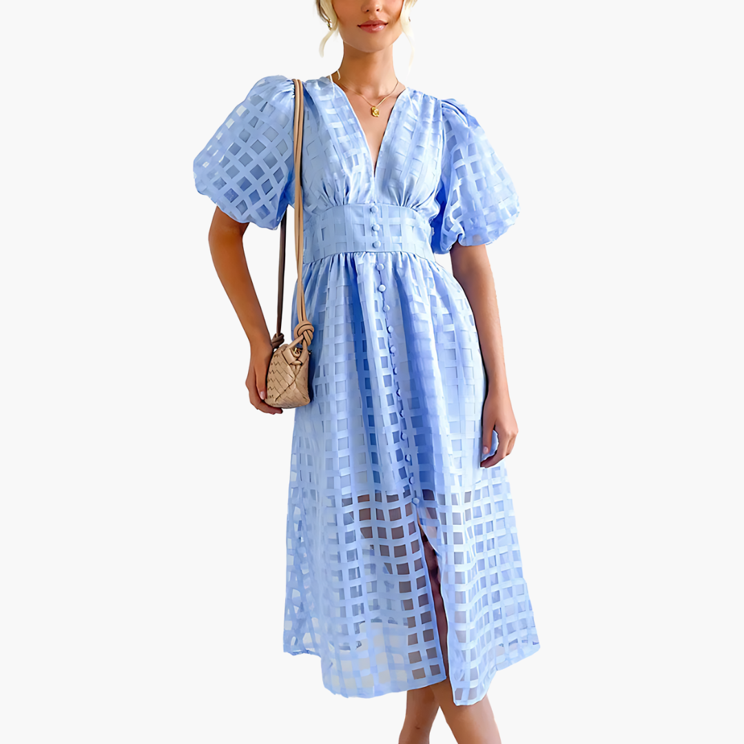 Bernice | Women's V-Neck A-Line Midi Dress