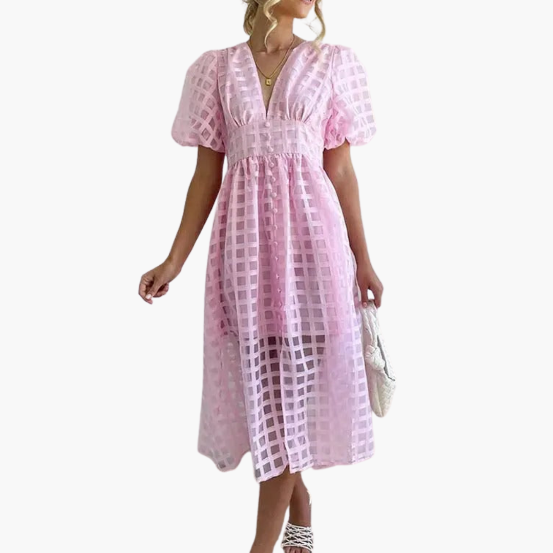 Bernice | Women's V-Neck A-Line Midi Dress