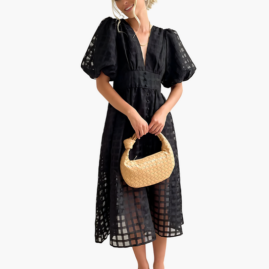 Bernice | Women's V-Neck A-Line Midi Dress