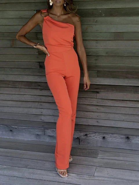 Beverly | Women's One Shoulder Wide Leg Jumpsuit