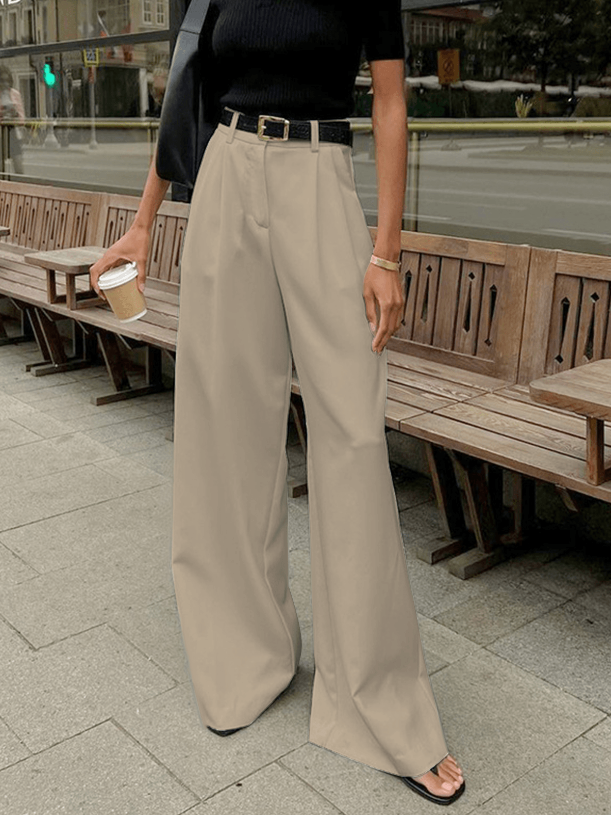 Blair | Women's High-Waisted Pleated Wide Leg Pants
