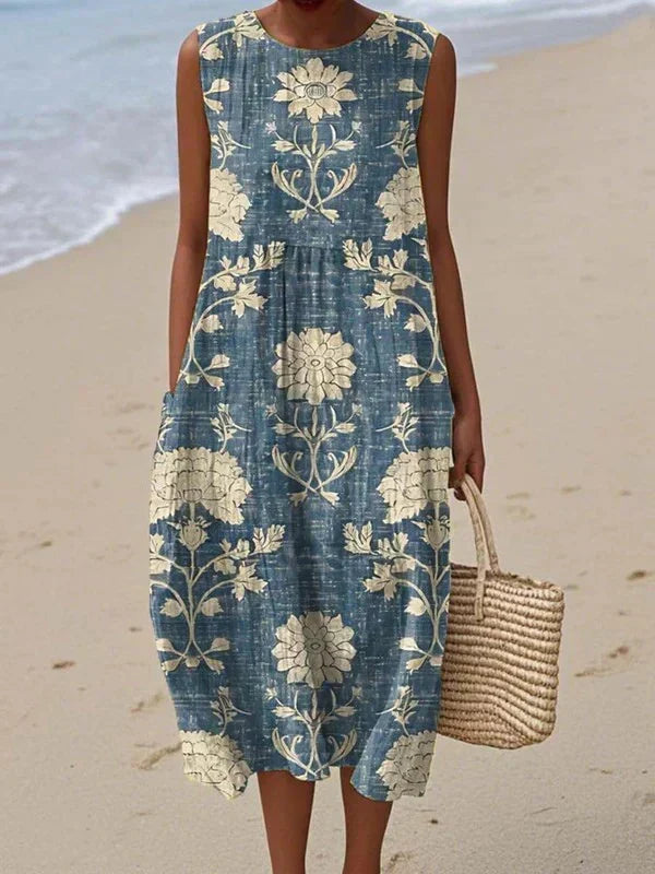 Boho Patchwork Sleeveless Dress