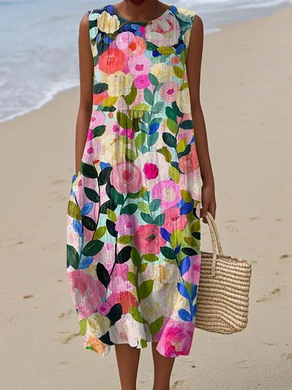Boho Patchwork Sleeveless Dress