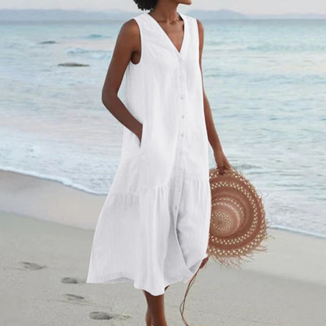 Brenda | Women's Sleeveless Midi Dress