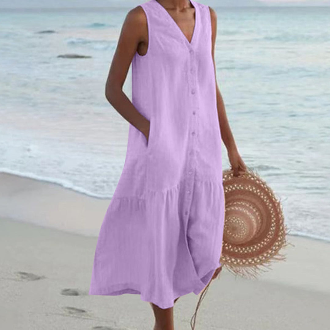 Brenda | Women's Sleeveless Midi Dress