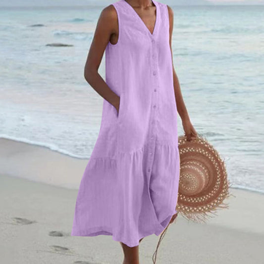 Brenda | Women's Sleeveless Midi Dress
