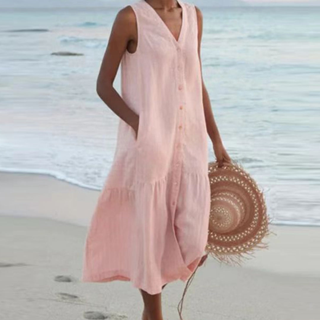 Brenda | Women's Sleeveless Midi Dress