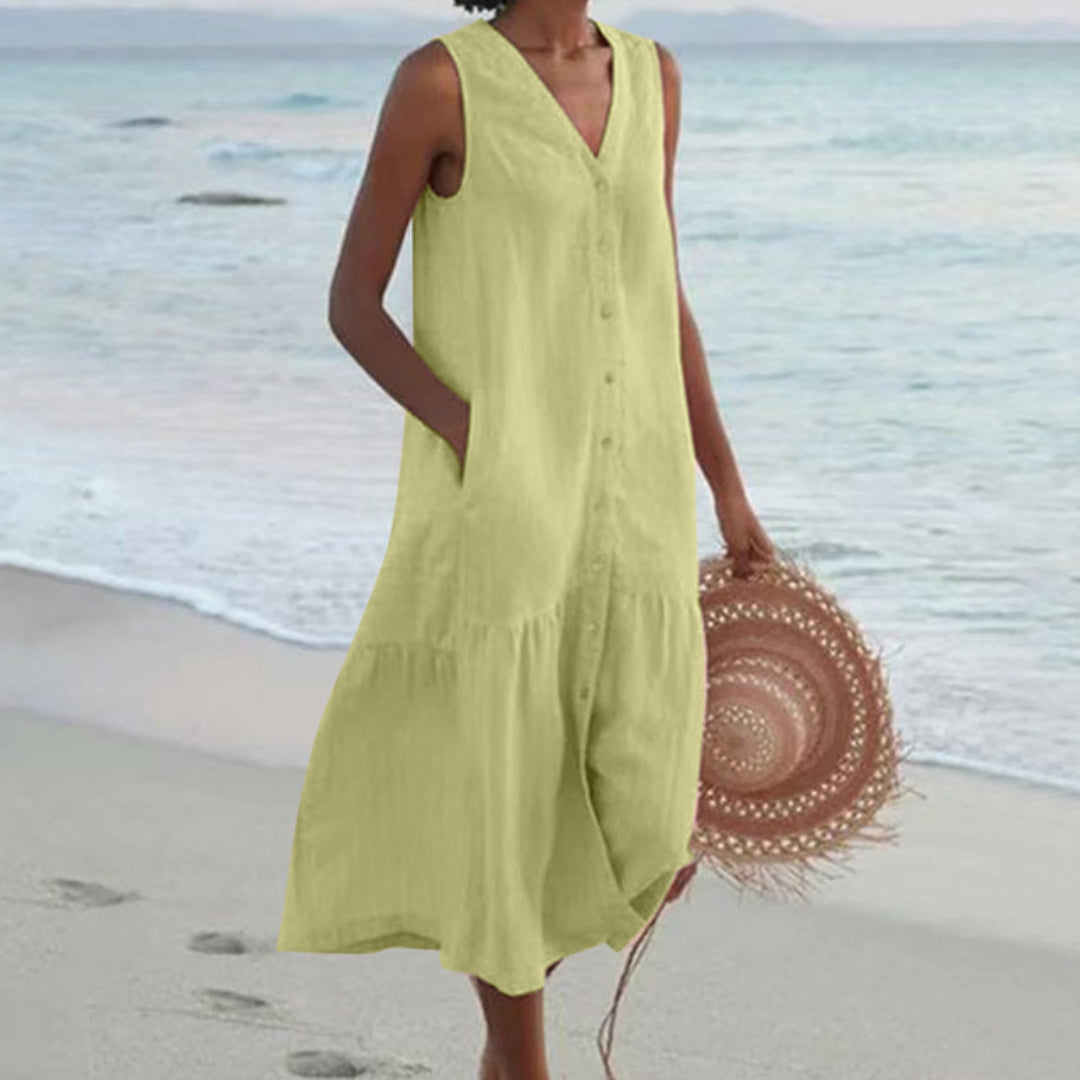 Brenda | Women's Sleeveless Midi Dress