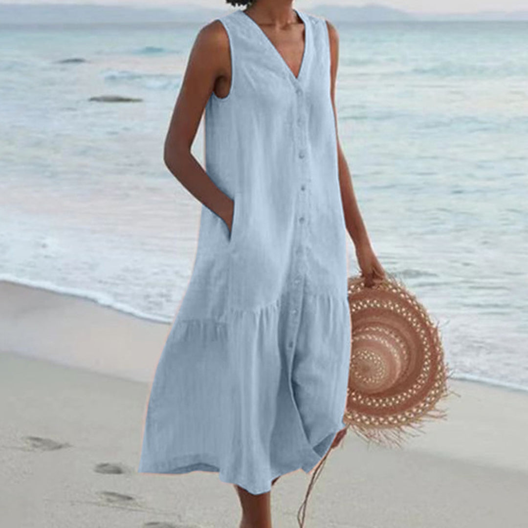 Brenda | Women's Sleeveless Midi Dress
