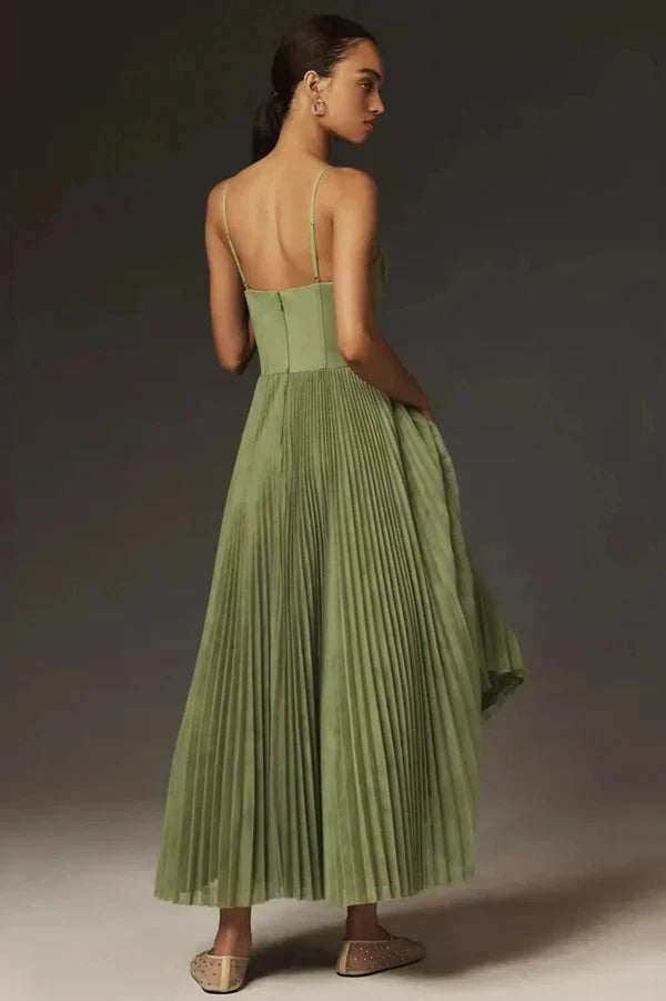 Brianna | Women's Sleeveless Pleated Midi Dress