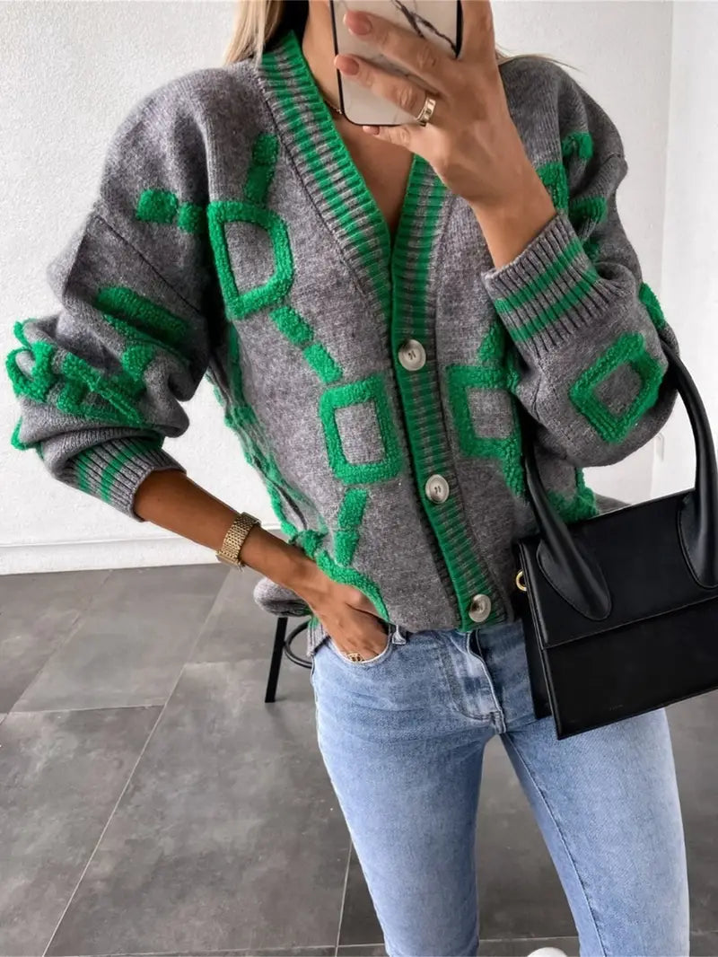 Brooklyn | Women's Button-Down V-Neck Long Sleeve Cardigan