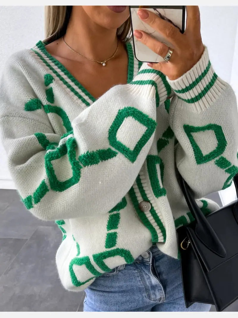 Brooklyn | Women's Button-Down V-Neck Long Sleeve Cardigan