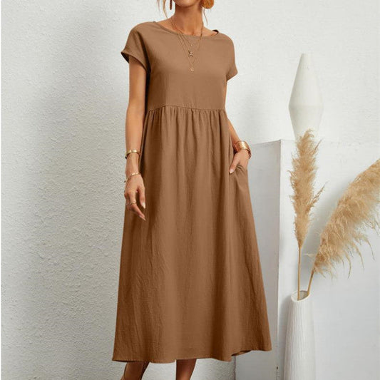 Casey | Women's Short Sleeve A-Line Midi Dress