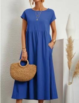 Casey | Women's Short Sleeve A-Line Midi Dress