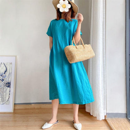 Catherine | Women's Short Sleeve A-Line Midi Dress