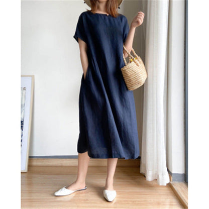 Catherine | Women's Short Sleeve A-Line Midi Dress