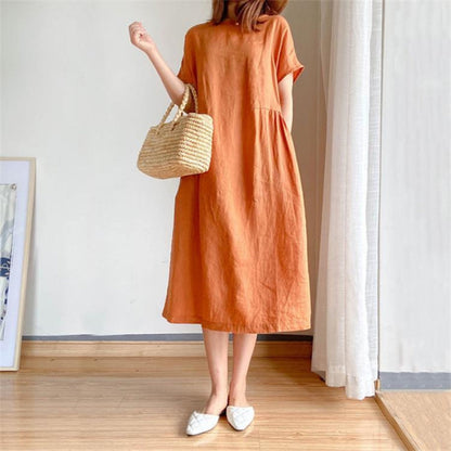 Catherine | Women's Short Sleeve A-Line Midi Dress
