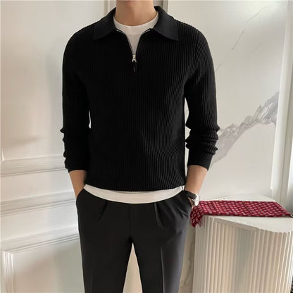 Cedric | Men's Zip-Up Collared Sweater